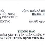 Thông báo số 1091/BVHN – V/v Thông báo điểm xét tuyển viên chức vòng 2 kỳ xét tuyển viên chức của Bệnh viện đa khoa Hòe Nhai